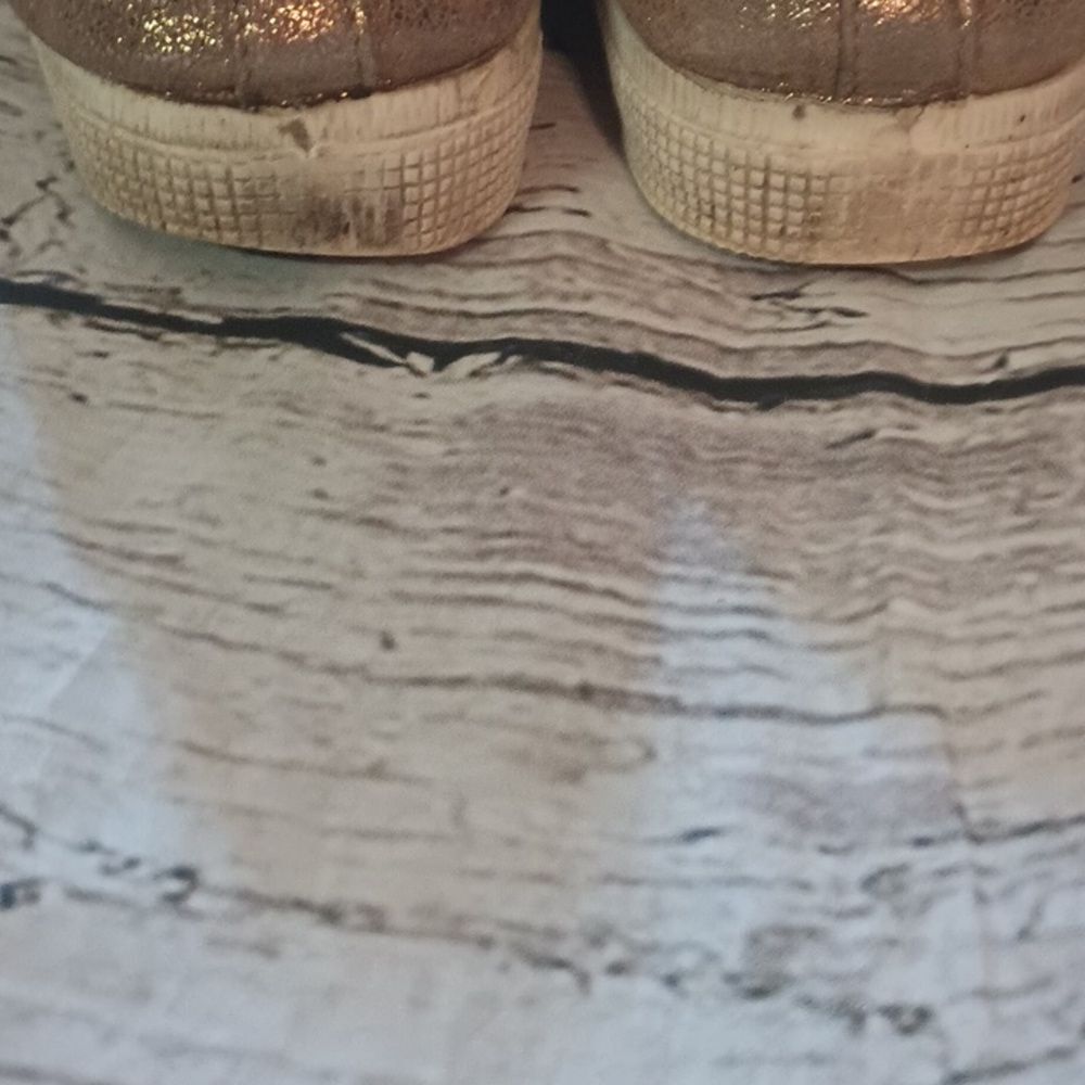 Golden Goose Metallic Gold May GGDB Sneakers Tennis Shoes 37 - Picture 4 of 11